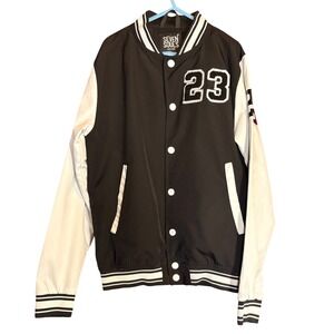 Seven Souls Varsity Jacket Kids Size 8 Black Good Sporty Bomber Letterman 23